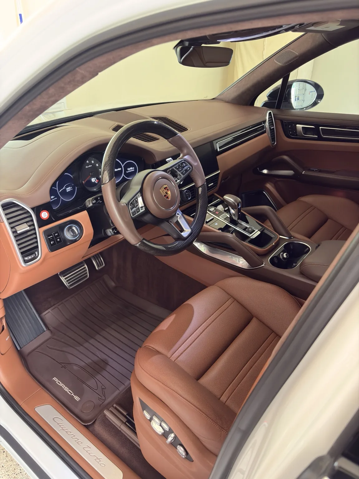 Clean Porsche interior after mobile detailing